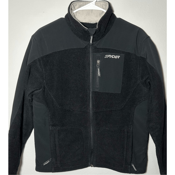 Spyder Women’s Full Zip Black Sherman Sherpa Fleece Jacket Sz L - Picture 2 of 8